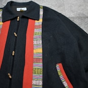 ethnic design wool jacket