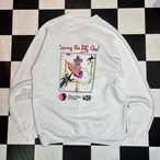 80s USA製 JERZEES サーフィンラガーマン ラグランスウェット 白
