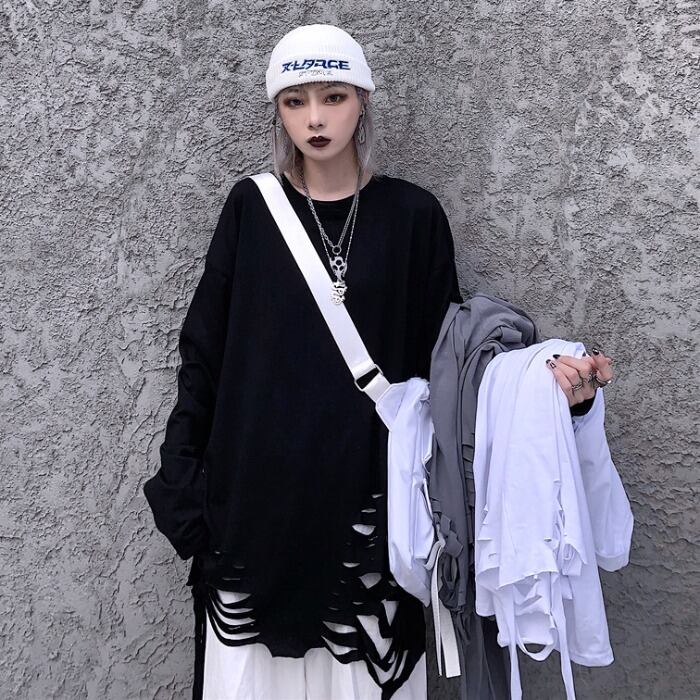 スプリングTシャツ シャツ スタイルダークブラックブラウス レディースカジュアル ストリート 大きめサイズ かわいい 春物 ケッペル84413741103