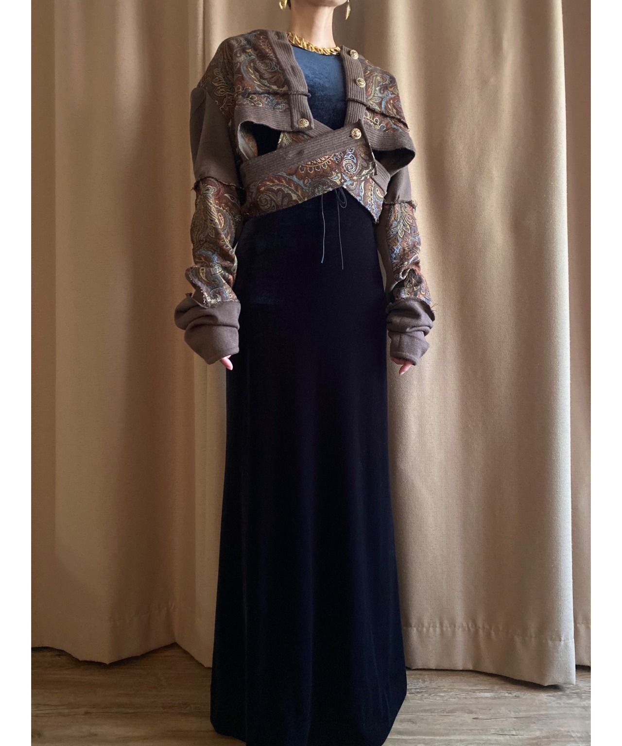 jacquard design remake knit cardigan-3735-10