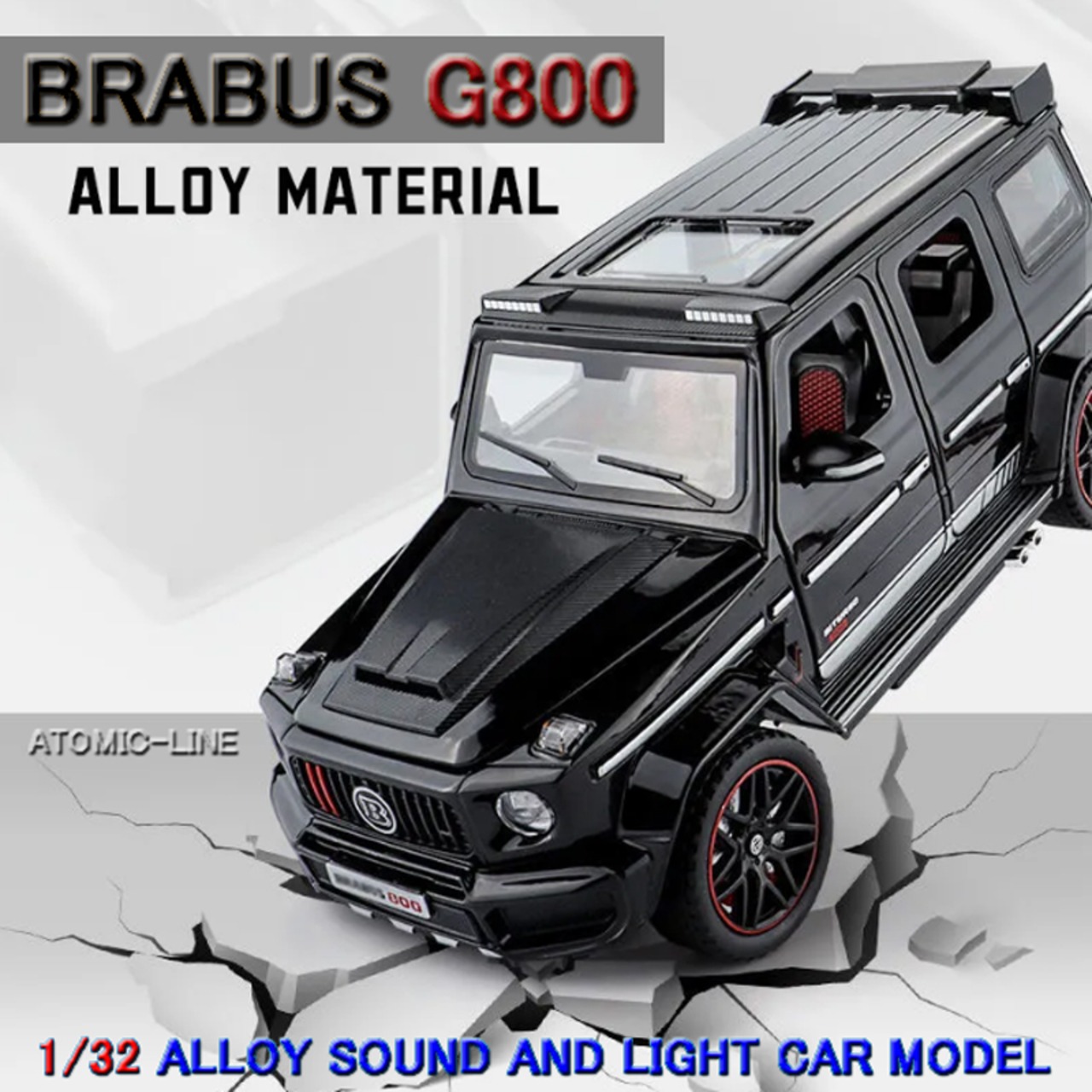 メルセデス ベンツ BRABUS G800 1/24 ミニカー 全4色 ライト点灯 エンジンサウンド 合金モデル 模型 ジオラマ