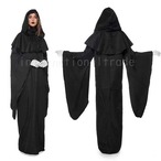 コスプレ服 悪魔衣装 男女兼用 ユニセックス コスチューム ハロウィン 仮装 黒無地 黒子 シンプル ペアコーデ可能 大人用 フード付き 吸血鬼 ヴァンパイア ホラー 小悪魔 魔界風 魔法使い風 ゴシック風 体型カバー　k1024
