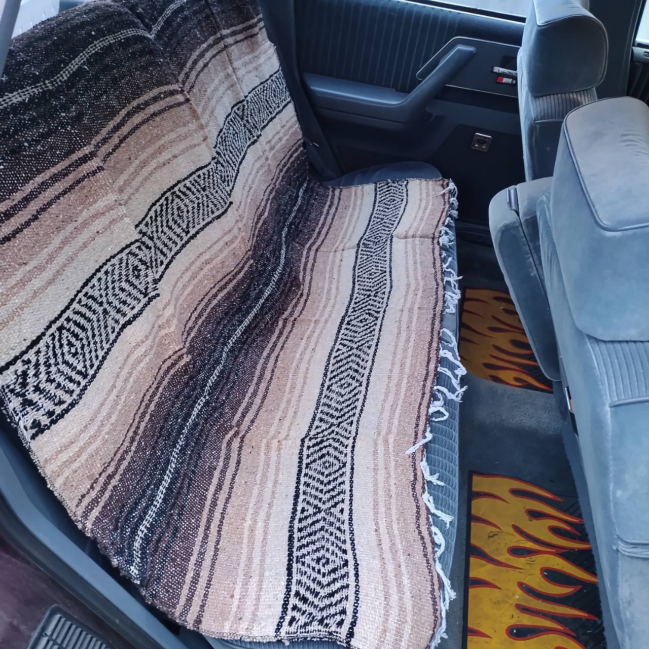 メキシカンラグ・ブランケット◆ベージュ◆ソファ・シートカバー アメ車 キャンプ アウトドア