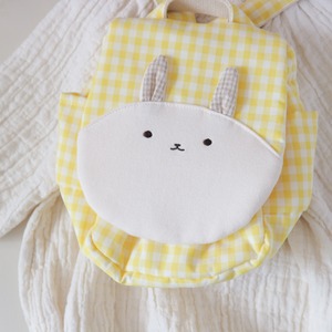【完売】ギンガムのベビーリュック(たんぽぽイエロー)