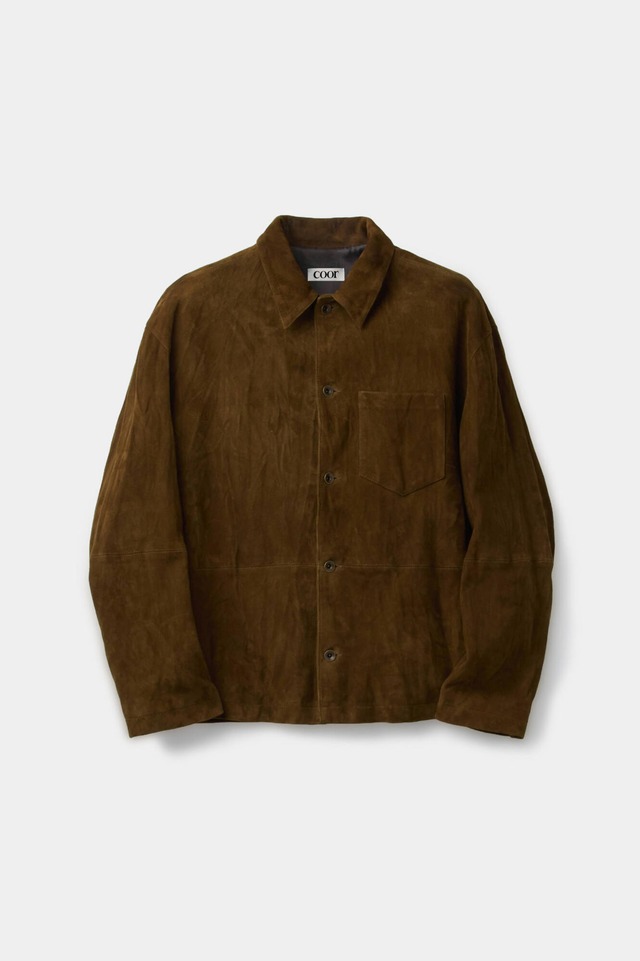 [COOR] Pleats Wash Leather Shirt Jacket (Dark Brown) 正規品 韓国ブランド 韓国通販 韓国代行 韓国ファッション クール クーア クアー 日本 店舗