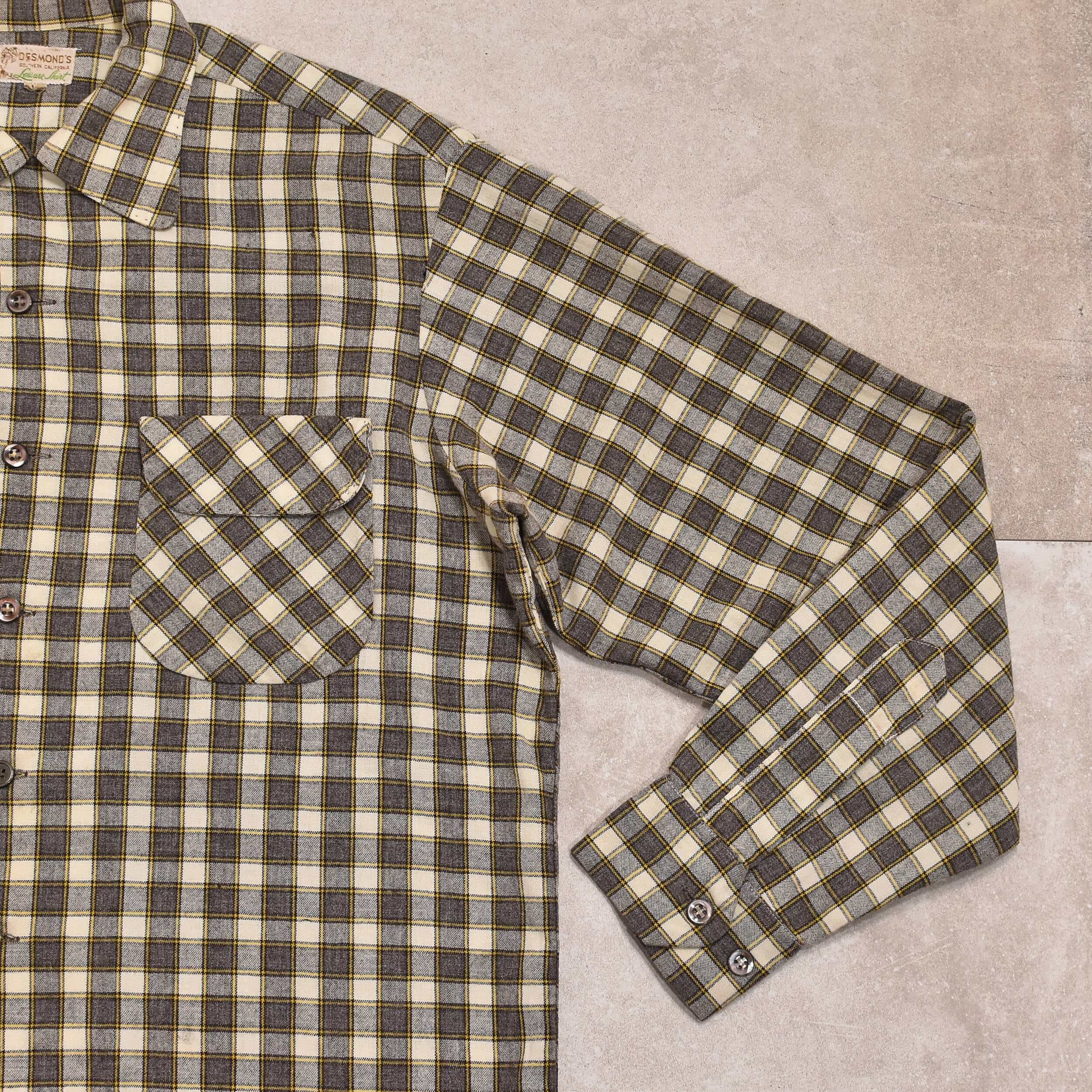 50s 60s DESMOND'S レジャーシャツ　開襟　コットン　総柄　古着 50s～ DESMOND'S leisure shirt | 古着屋 grin days memory 【公式