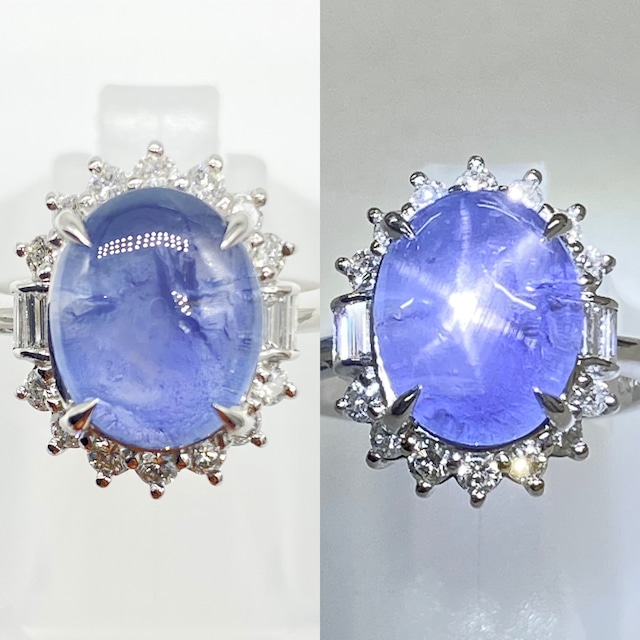 【3日以内返品可（※カード/キャリア決済の場合）】ブルースターサファイア 5.78ct / ダイヤモンド 計0.64ct Pt900 リング【リフレッシュメント(新品仕上げ・補修・洗浄等済)】