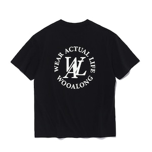 [WOOALONG] Flor logo T-shirt - BLACK 正規品  韓国 ブランド 韓国ファッション 韓国代行 Tシャツ