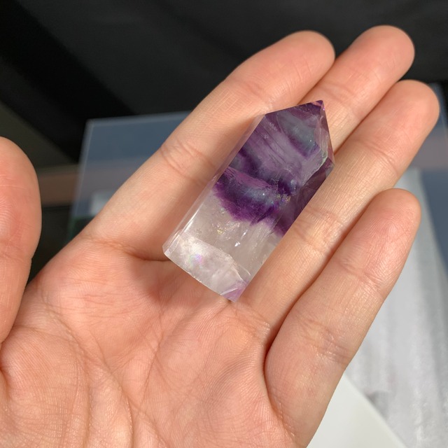 100 ポイント 可愛い色合い パープルグラデーションフローライト