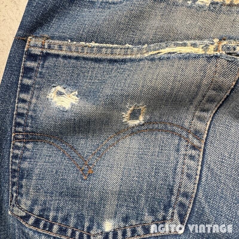 70's LEVI'S 505 デニムパンツ Big E 刻印8 42TALON リペア有 サイド脇
