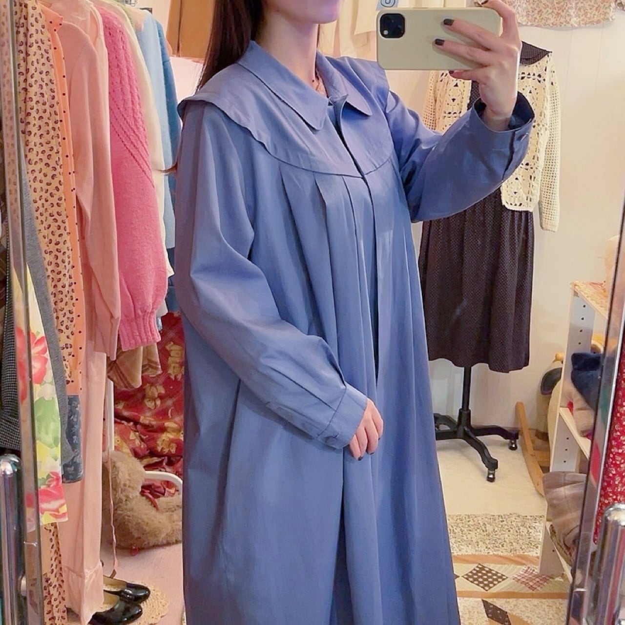 blue lavender spring coat