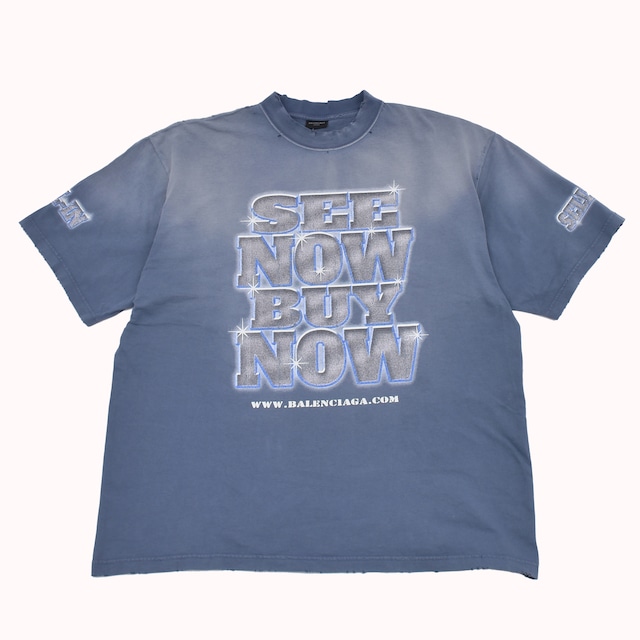 【BALENCIAGA】Medium Fit T-Shirt(WASHED BLUE)