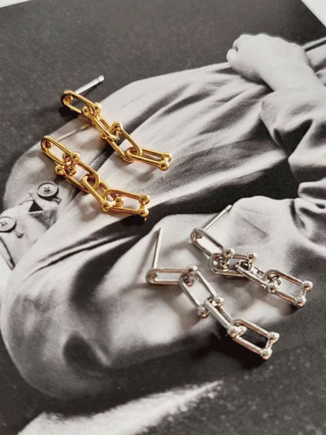18k daily baby mini linked chain pierce【 2color 】No.P011