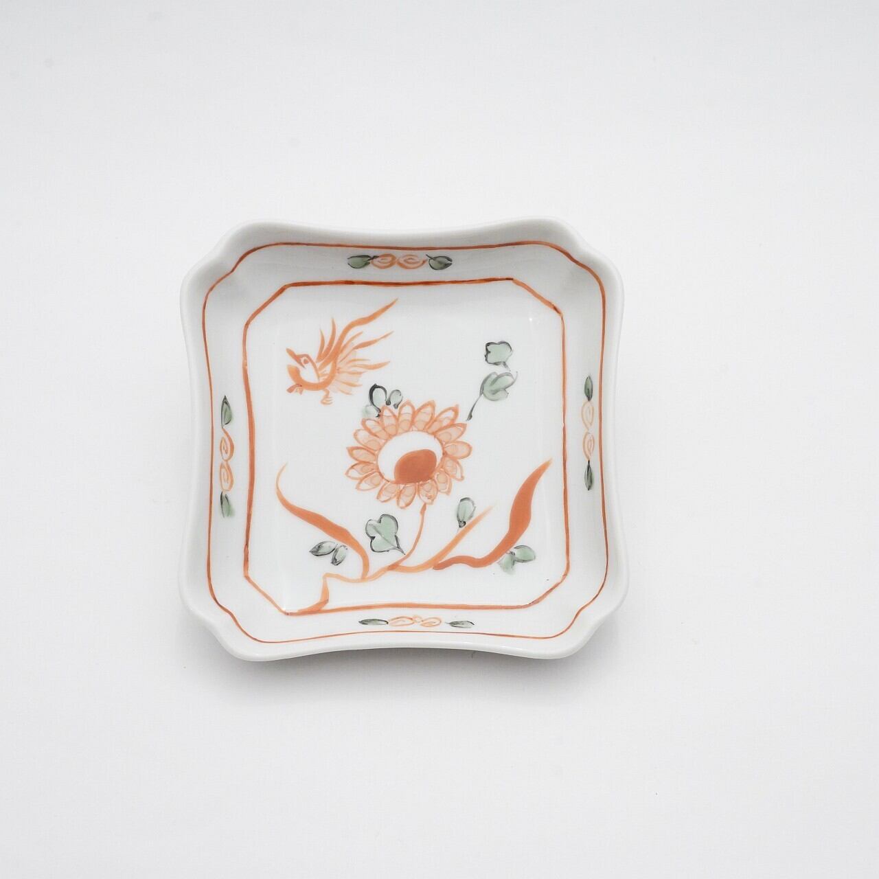 【陶彩工房Canoe】「赤絵」角皿 33-B