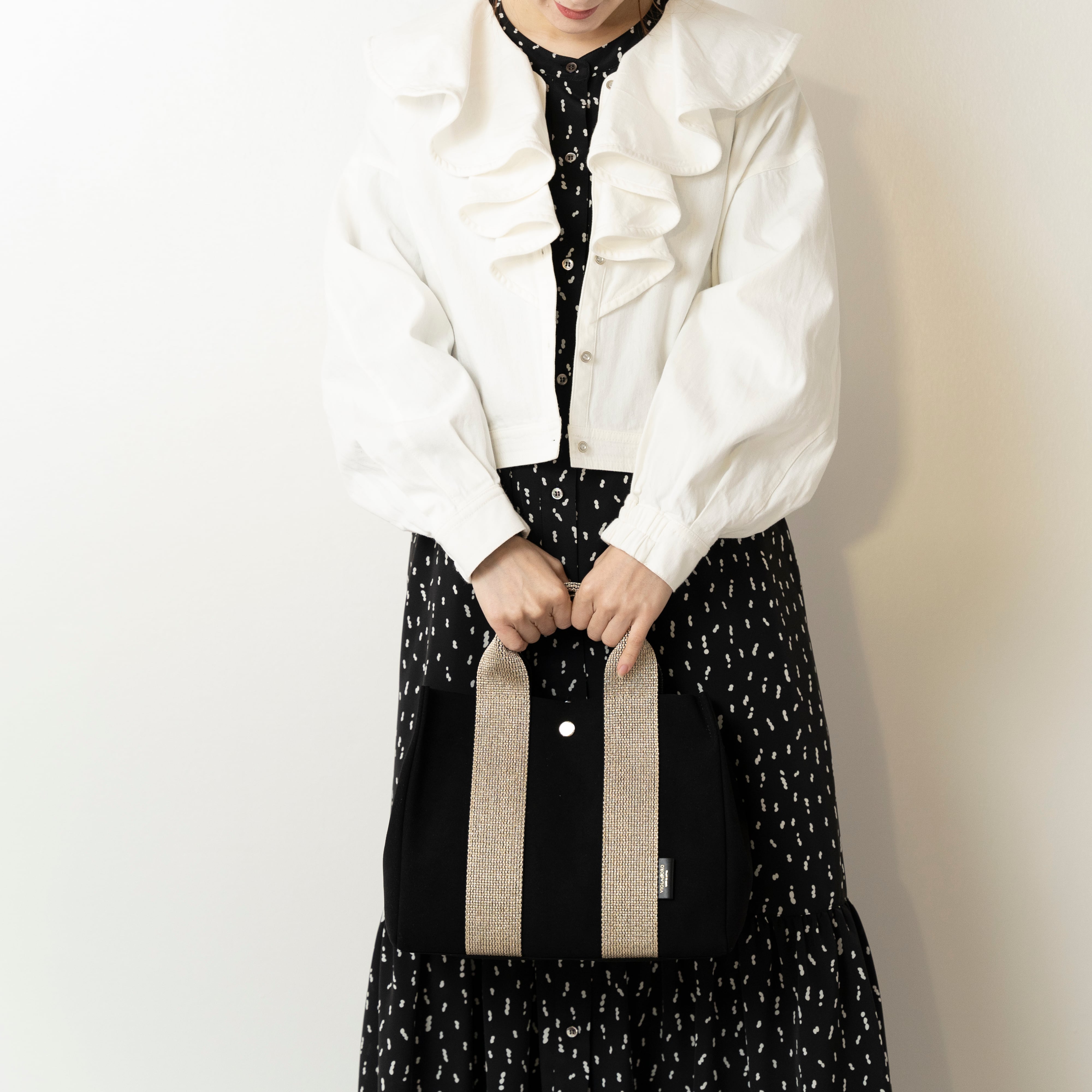 マイクロファイバースウェード×ラメトートバッグ VIOLAd'ORO GINO/V