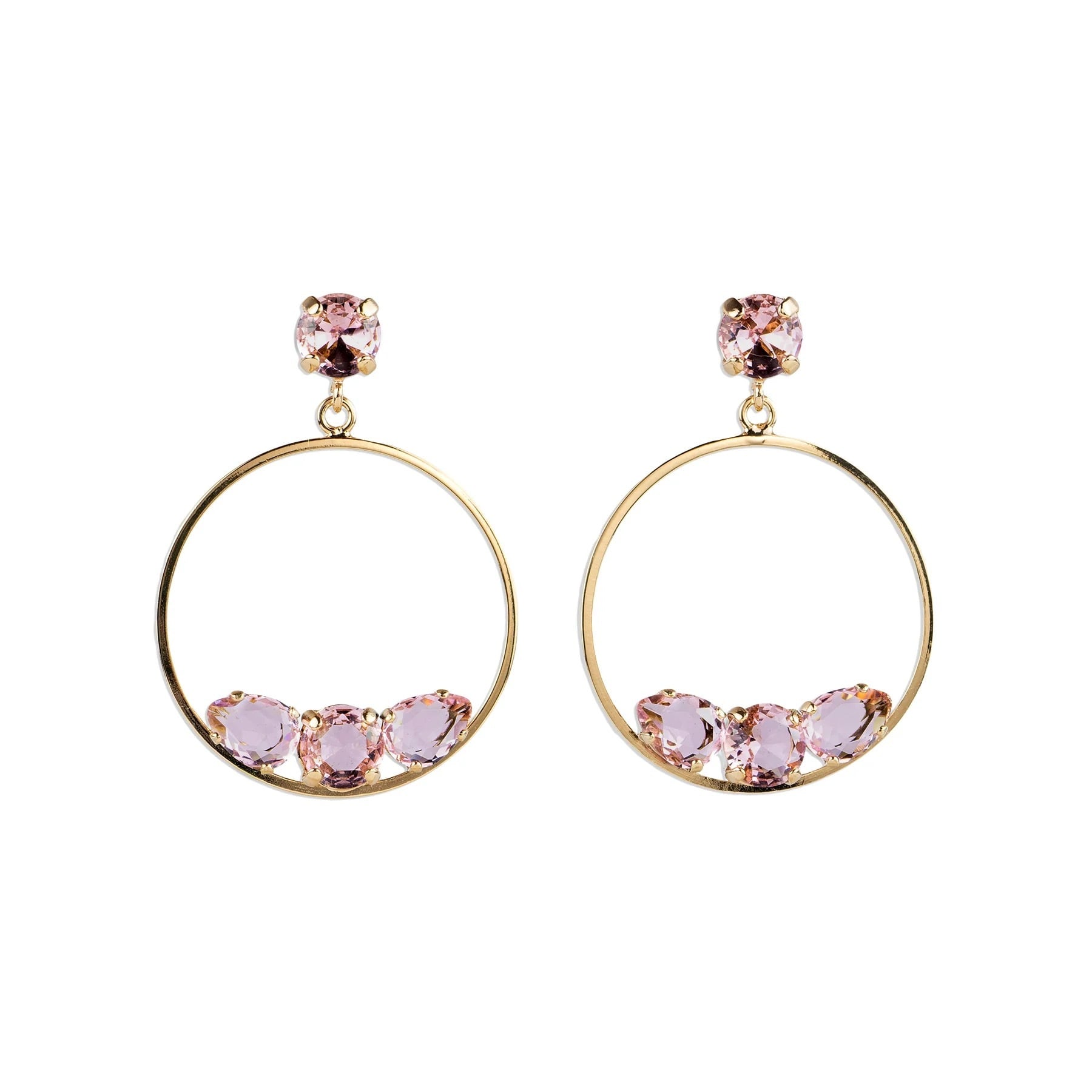 クリスタルフープドロップピアス 1709