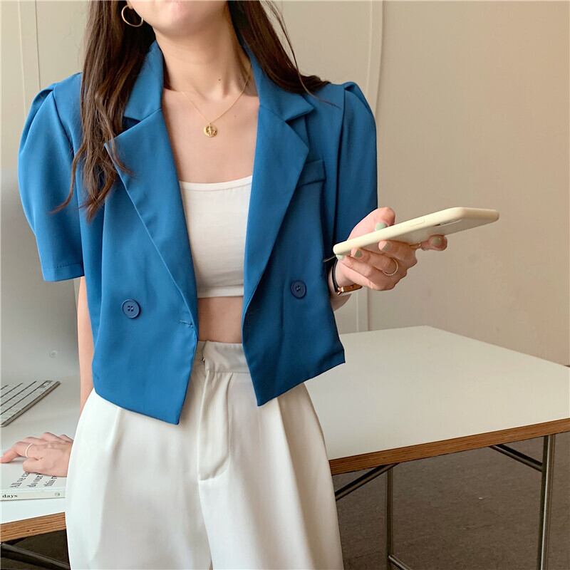 ショートジャケット レディースサマーカラールーズ薄手 夏物 ピュア クレセントシティ49000895732