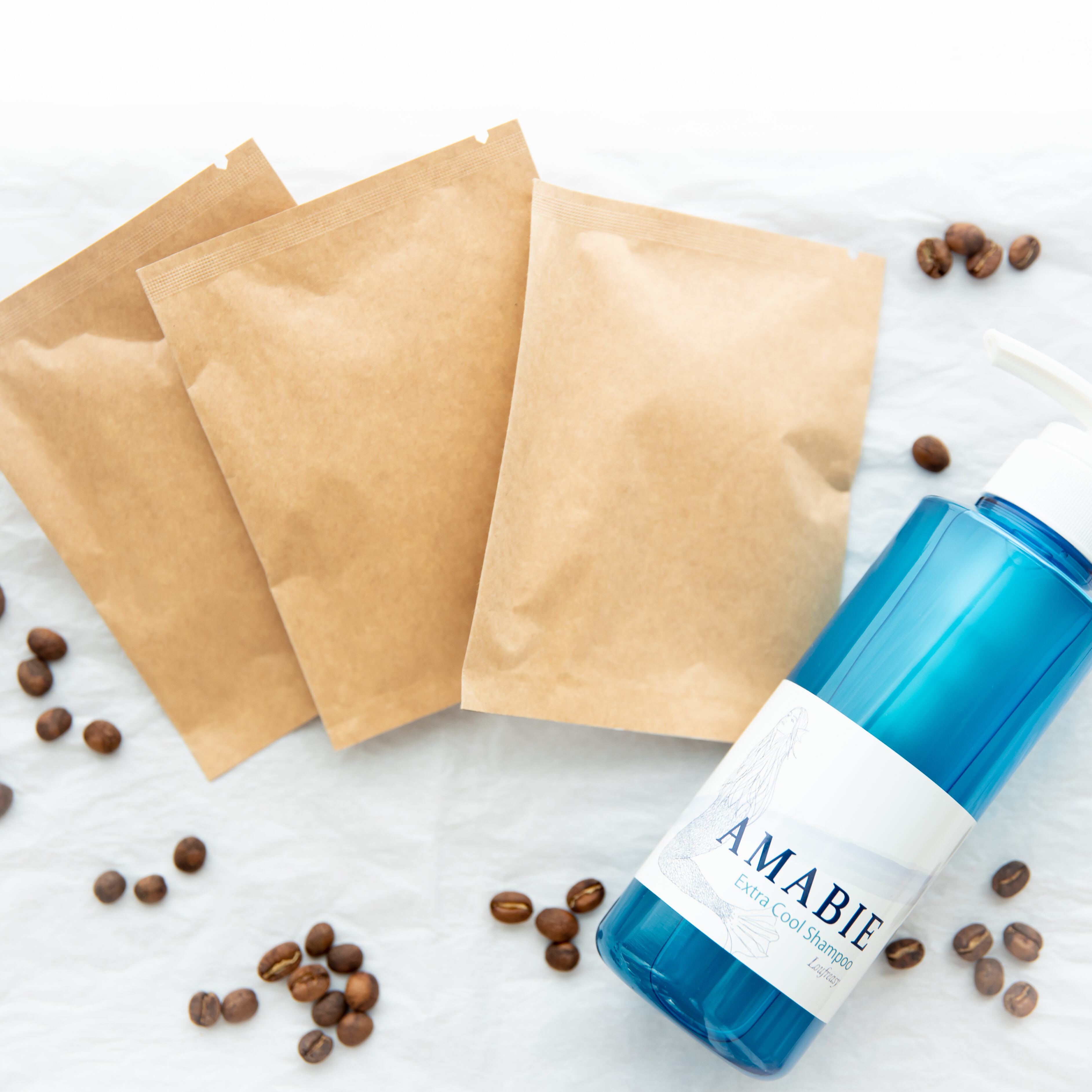 納涼セット こだわりの自家焙煎コーヒーバッグ３袋 極寒 クールミントシャンプー Amabie アマビエ 300ml 1本 の数量限定セット 夏の敏感な髪と地肌をしっかり保湿 消臭効果やアンチエイジング効果 育毛効果も期待できる 弱酸性のアミノ酸系ノン