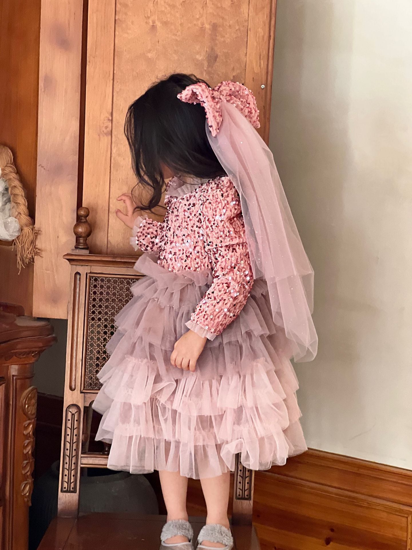 キッズ 130 パーティドレス♡ピンク花 営業 - フォーマル・ドレス・スーツ