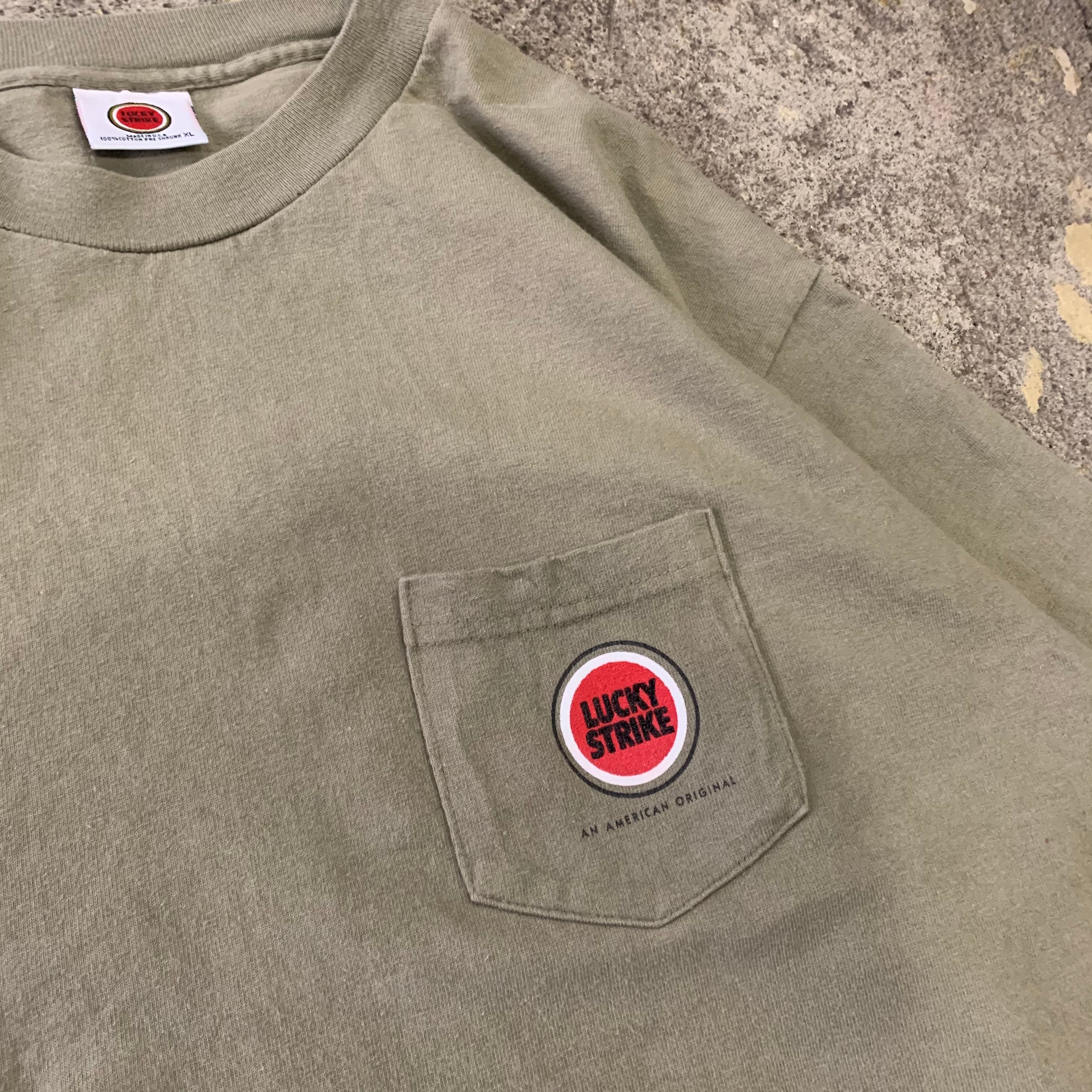 90s LUCKY STRIKE pocket T-shirt | What'z up