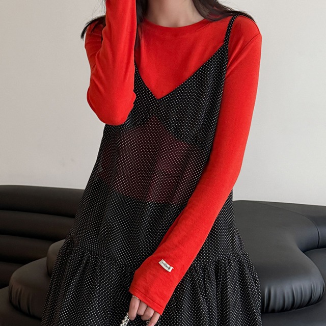slim-fit cut-and-sew top　J00467