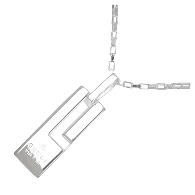 New GUCCI グッチ ネックレス Gモチーフ トレードマーク プレート ペンダント 145170 シルバー SV925 新品