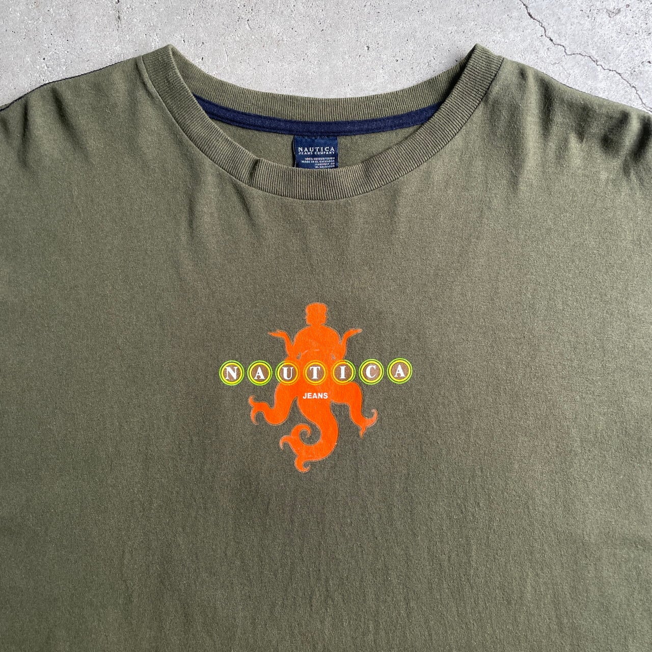 00年代 NAUTICA JEANS ノーティカ 両面プリント Tシャツ メンズL 古着 