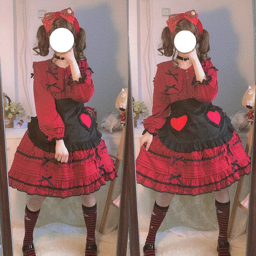 マリームーン ガーリーチェックパンククラッシュメイドレッド 即日発送