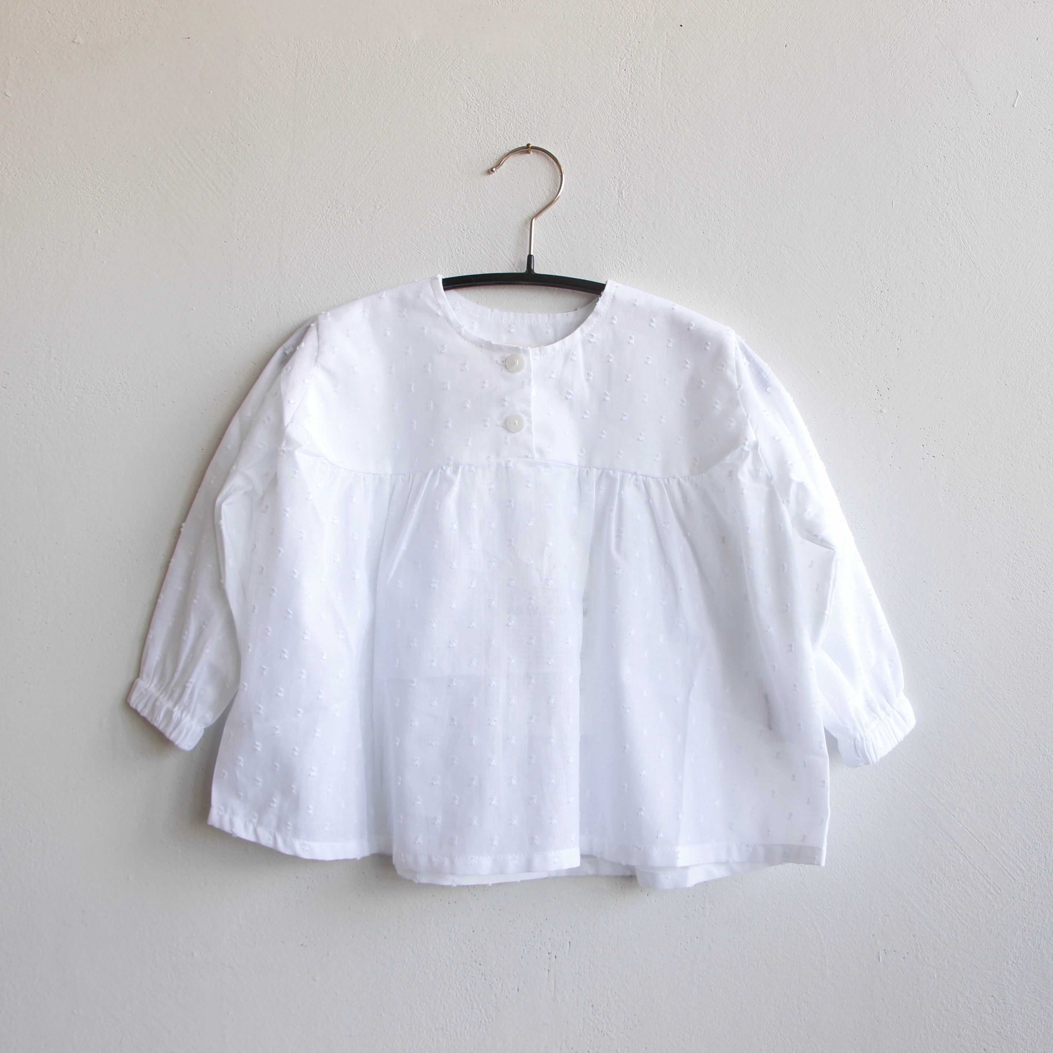 《AS WE GROW 2021SS》YOKE BLOUSE / White Point D'Esprit