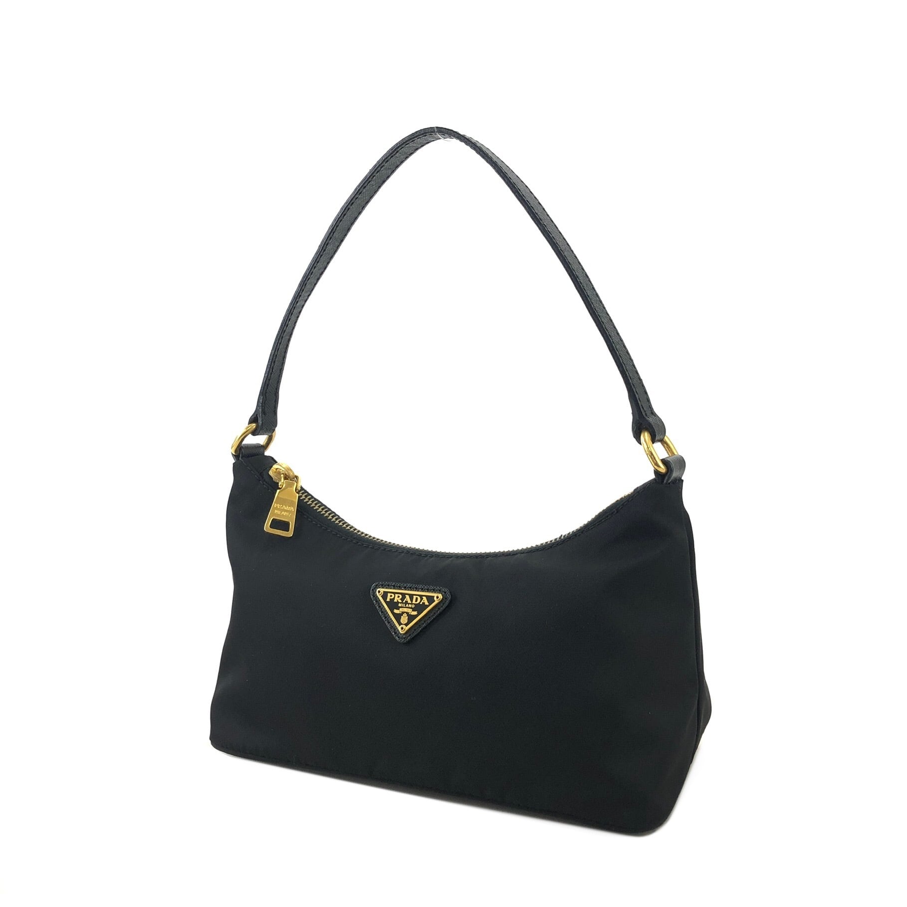 PRADA プラダ トライアングルロゴ ナイロン サフィアーノレザー