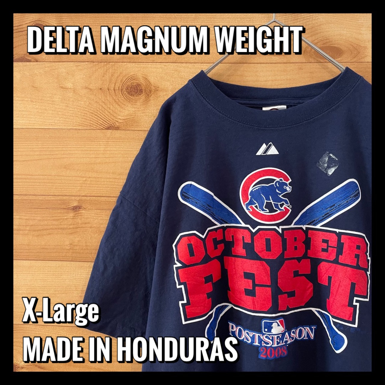 【DELTA】MLB シカゴカブス 2008 ポストシーズン プリント Tシャツ X-Large US古着 アメリカ古着