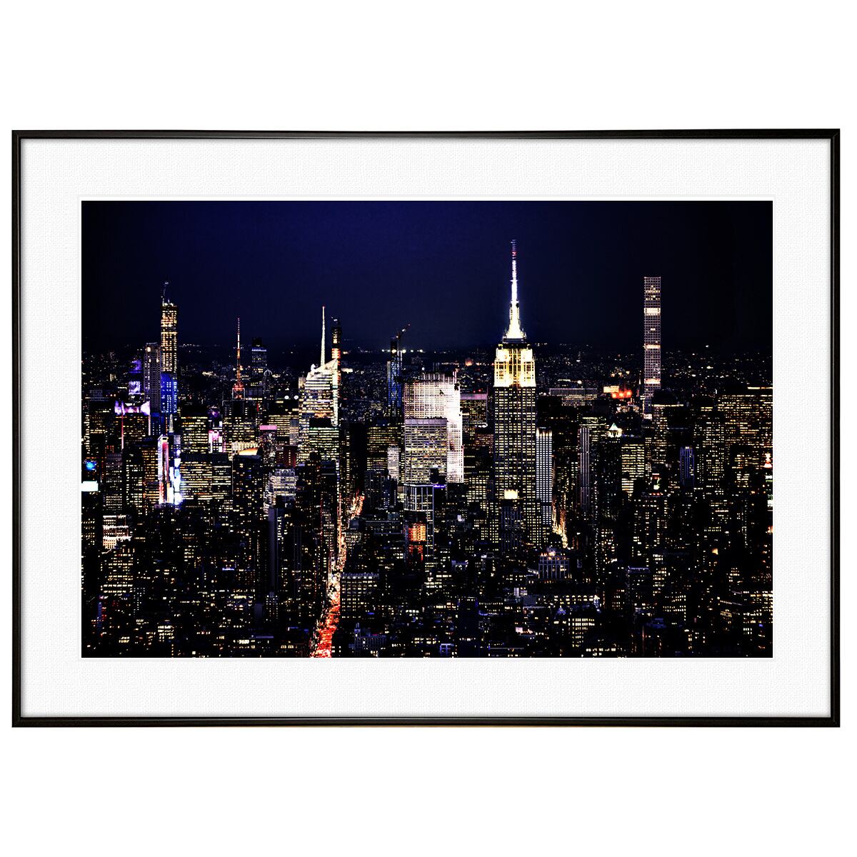 夜景写真 アメリカニューヨーク・シティ インテリアアートポスター額装 AS0433