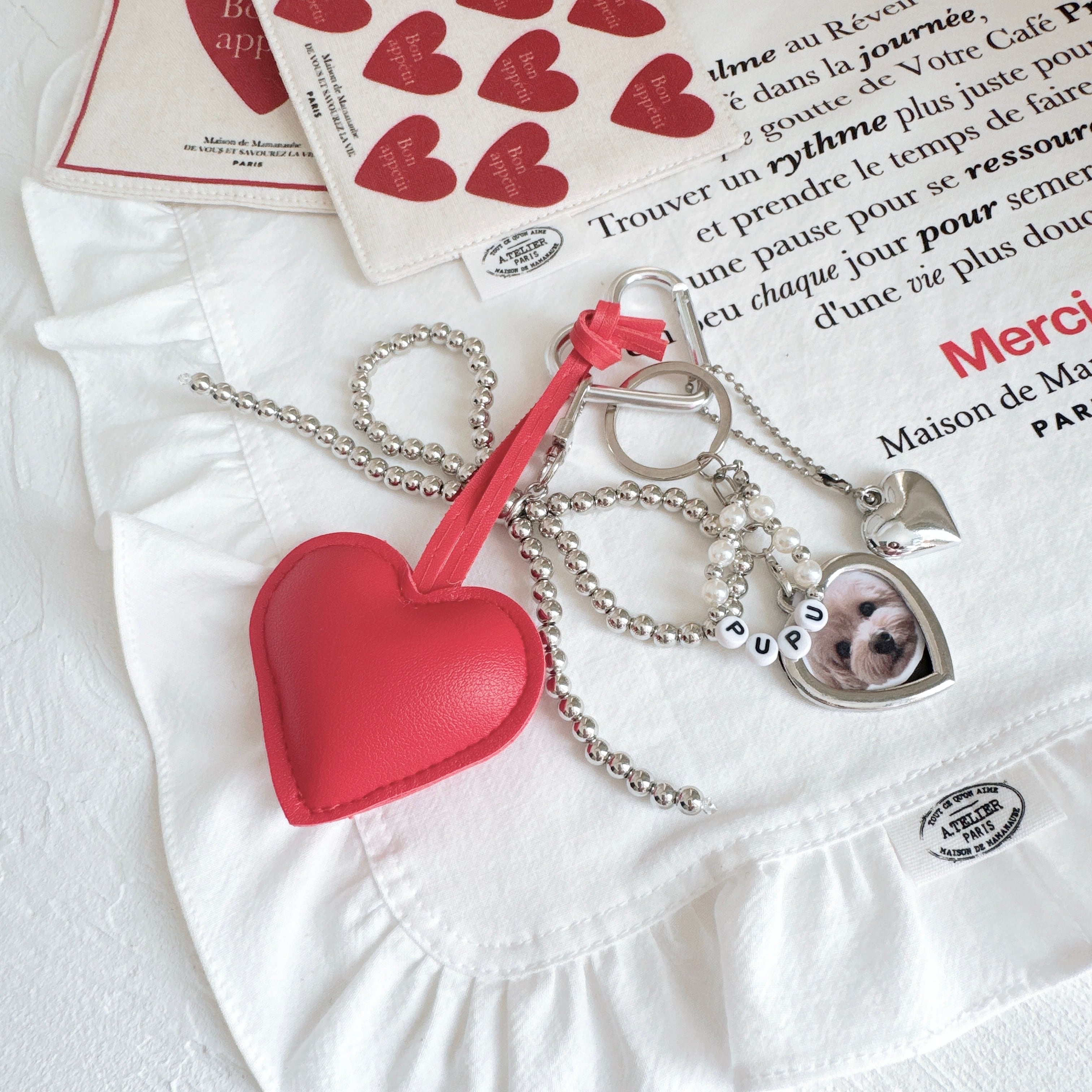 ハートのお名前バックチャーム