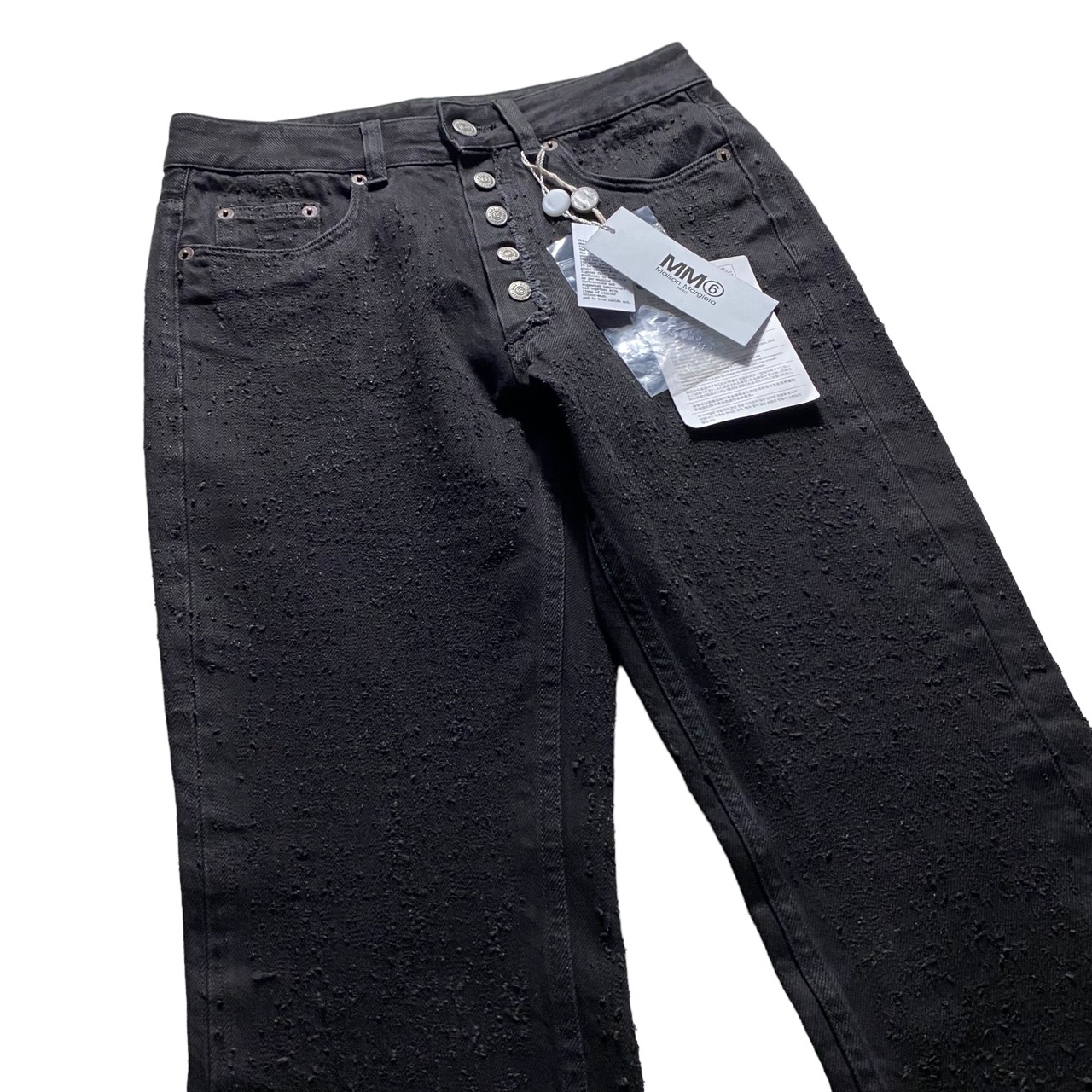 2018AW MM6 destroy flair denim pants