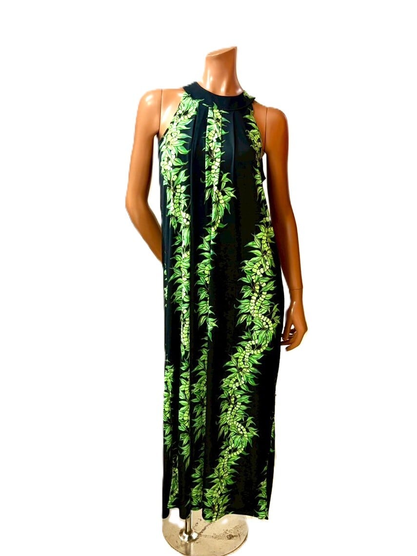 サークルワンピース マイレモキハナ柄 ブラック