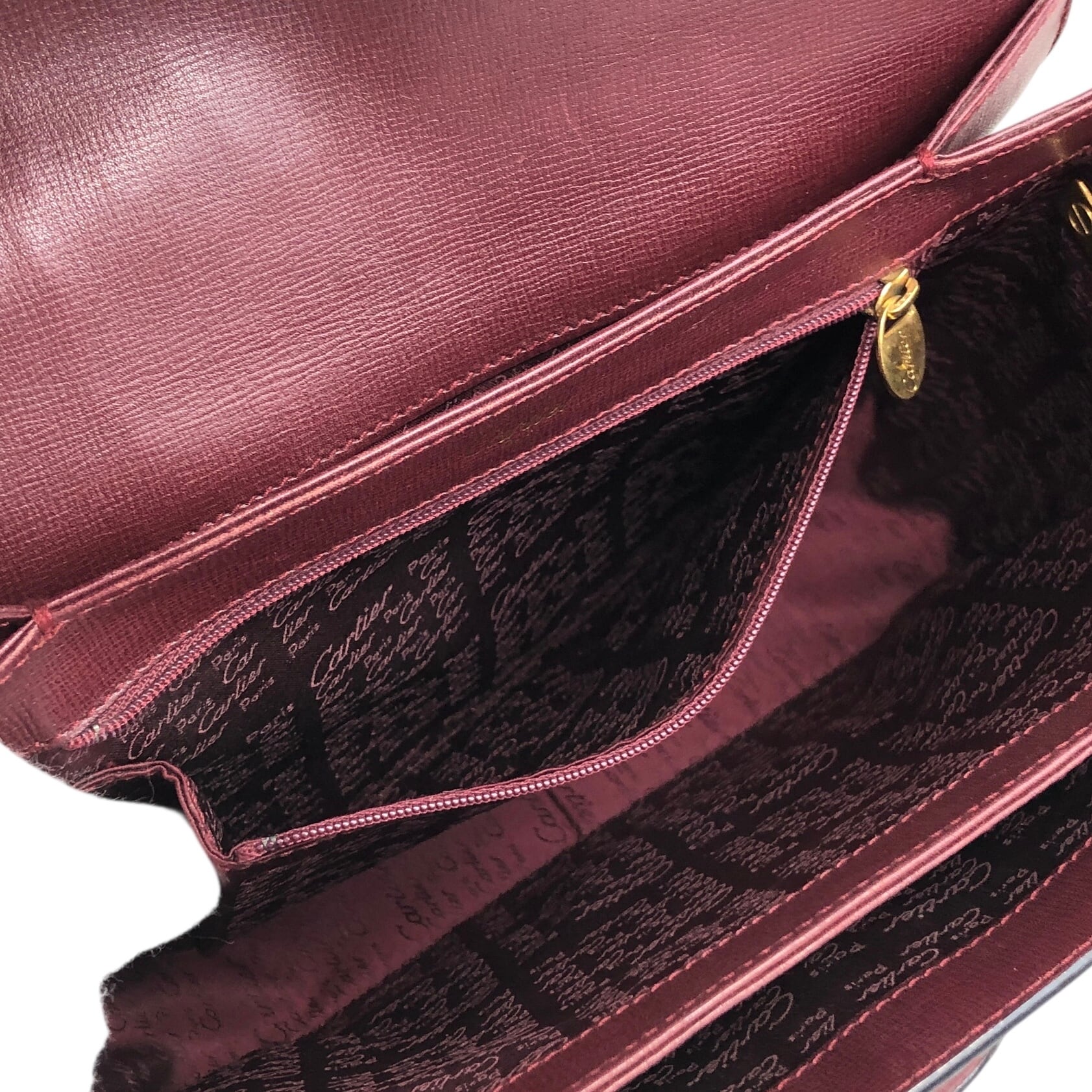 カルティエ マストライン ショルダーバッグ 斜めがけ ターンロック レザー 赤 Cartier カルティエ マストライン ショルダーバッグ ボルドー ターン