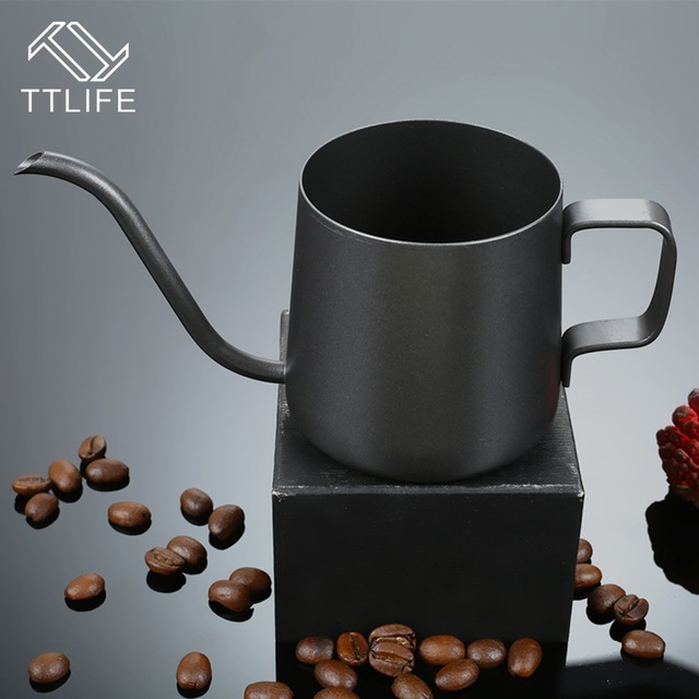 Ttlife新しい304ステンレス鋼ハンドコーヒーポットぶら下げ耳長い口細かい家庭用ドリップタイプ環境保護塗料