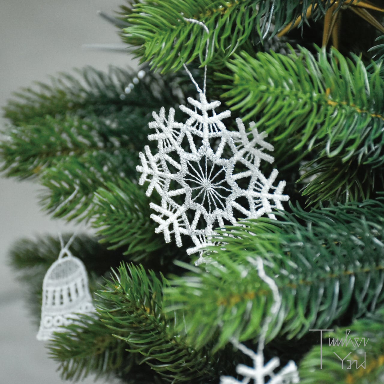 オーナメントレース スノークリスタル 6枚セット / シルバー