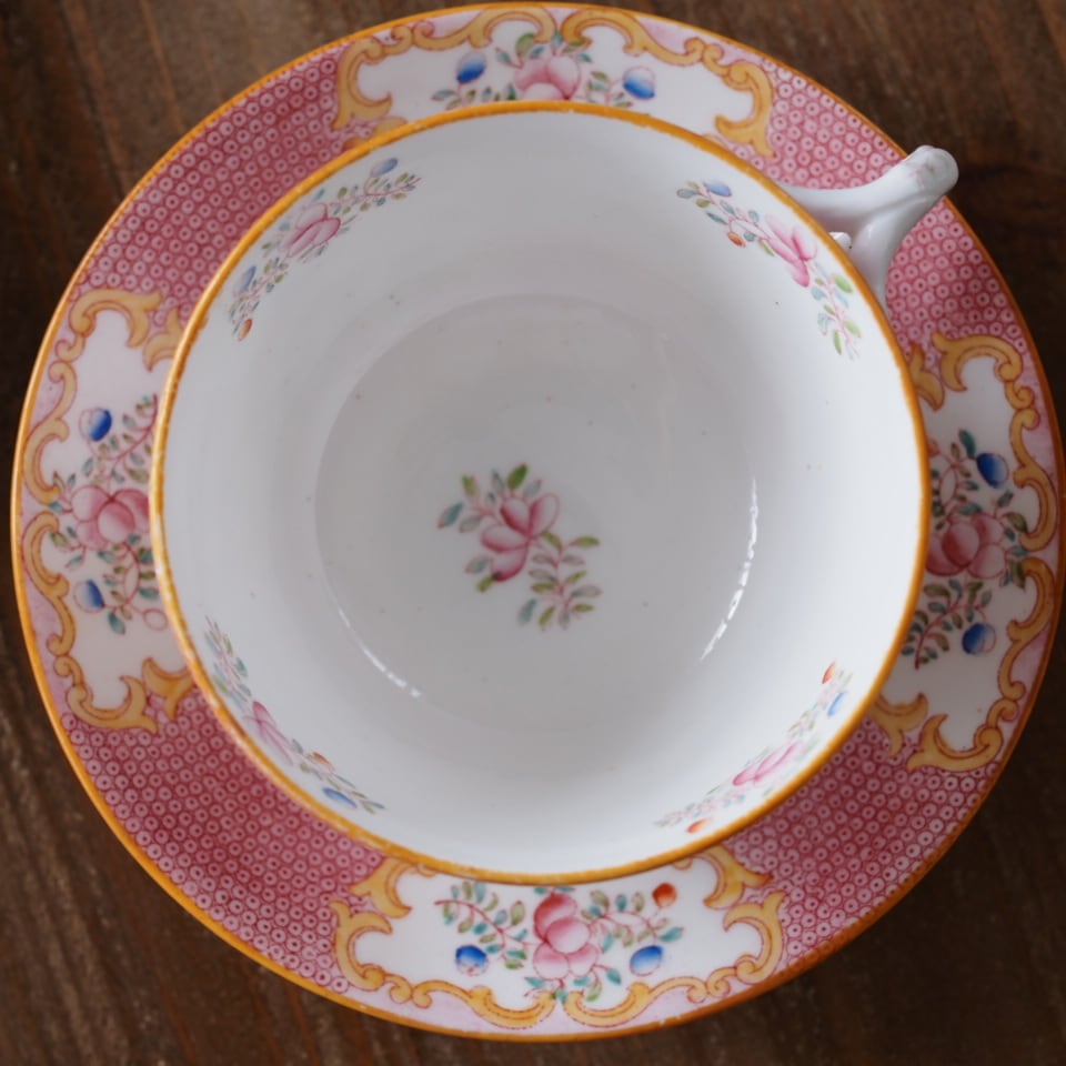 英国ミントン コカトリス ピンク ティーカップ＆ソーサー | antique