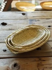 篠竹手付き楕円ざる（中）