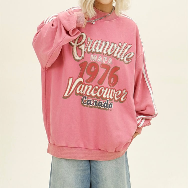 長袖 ドロップショルダー オーバーサイズ スウェット ◆2col L00065