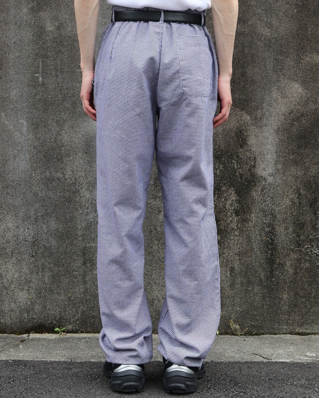 High-rise gingham check pants