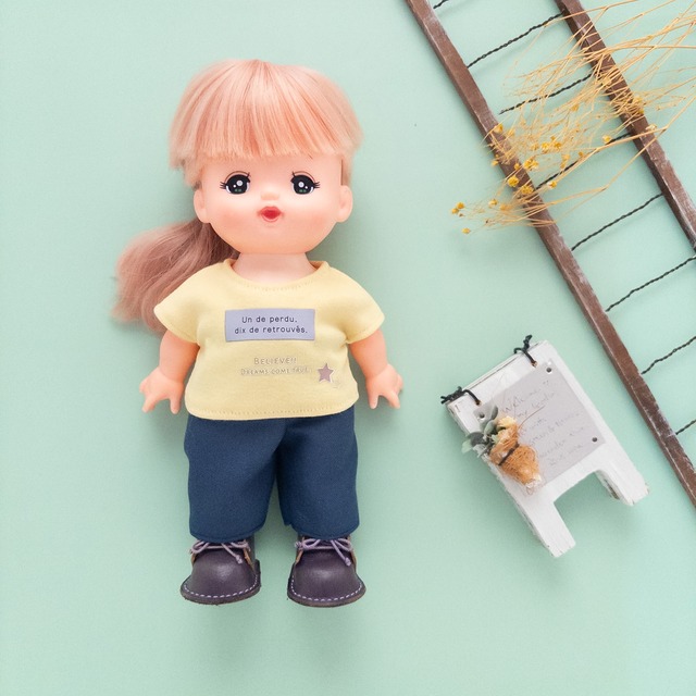 【2点セット】トレーナーズボンセット（黄色青ズボン）メルちゃん・ソランちゃん