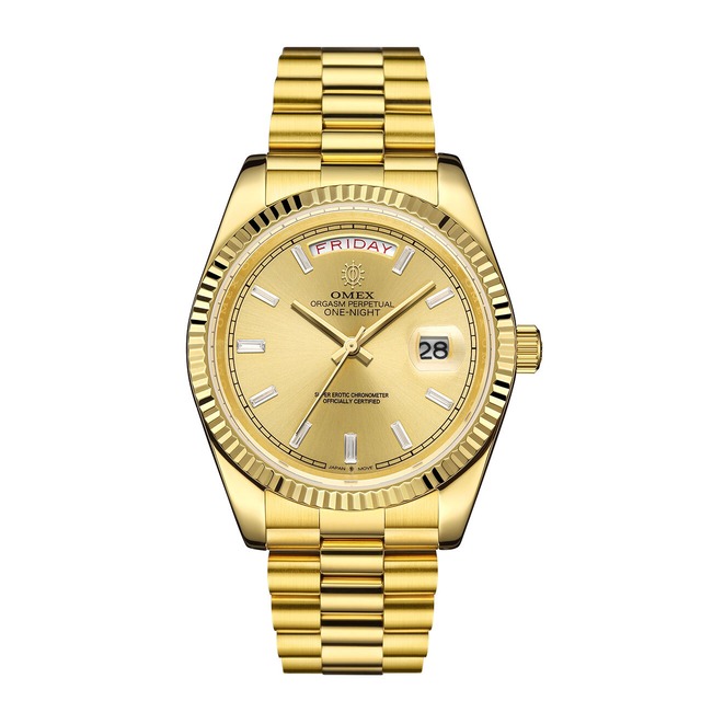 【OMEX】AUTOMATIC DAY & DATE MODEL ONE-NIGHT ゴールド