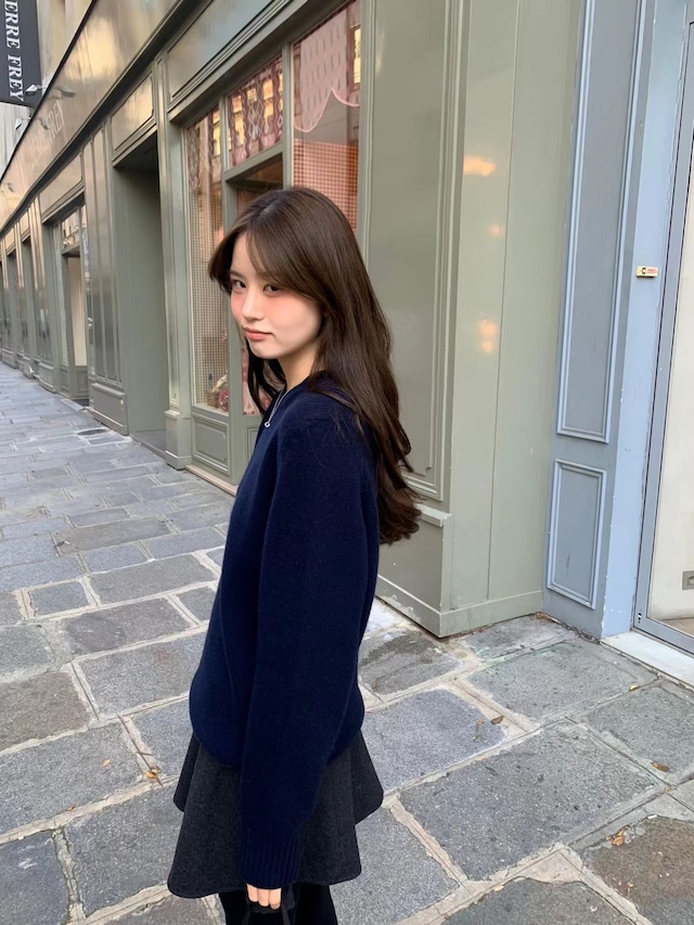 (予約) ounce / Jane wool round knit 4color