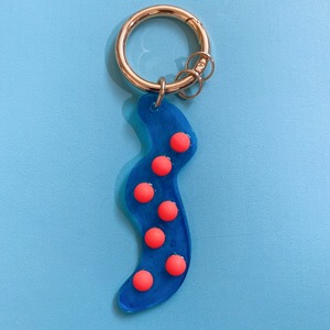 gold keyring(blue×neon orange)