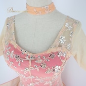 社交ダンス 衣装 スタンダード ドレス ワンピース パーティドレス レディース オールシーズン ICHIOKU イチオク ピンク系 オレンジ系 花柄 華やか スパンコール フロート付き 軽やか 美しい ドレッシー フェスティバル おしゃれ 結婚式 競技用 お出かけ用 コスチューム エレガント 旅行用 楽器演奏用 セレモニー 祭り用 特別な日 用途広い