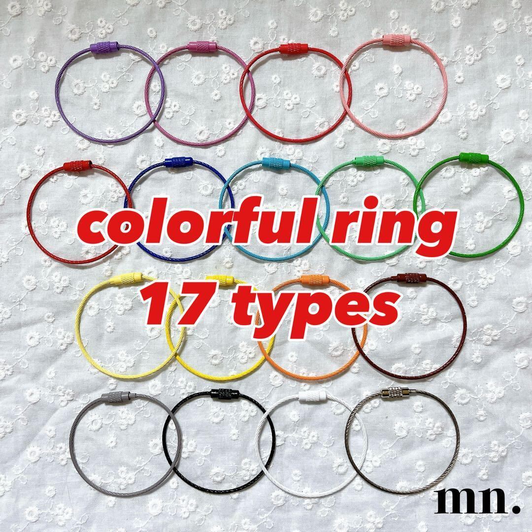【2個セット】カラフル ワイヤーキーホルダー ワイヤーキーリング キーホルダー