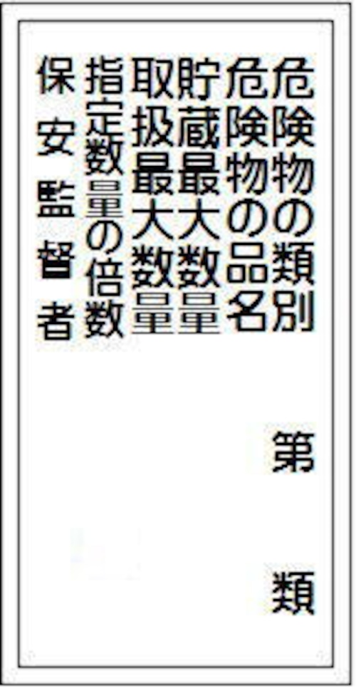 危険物の類別、危険物の品名、貯蔵最大数量、取扱最大数量、指定数量の倍数、保安監督者 スチール明治山　MK164