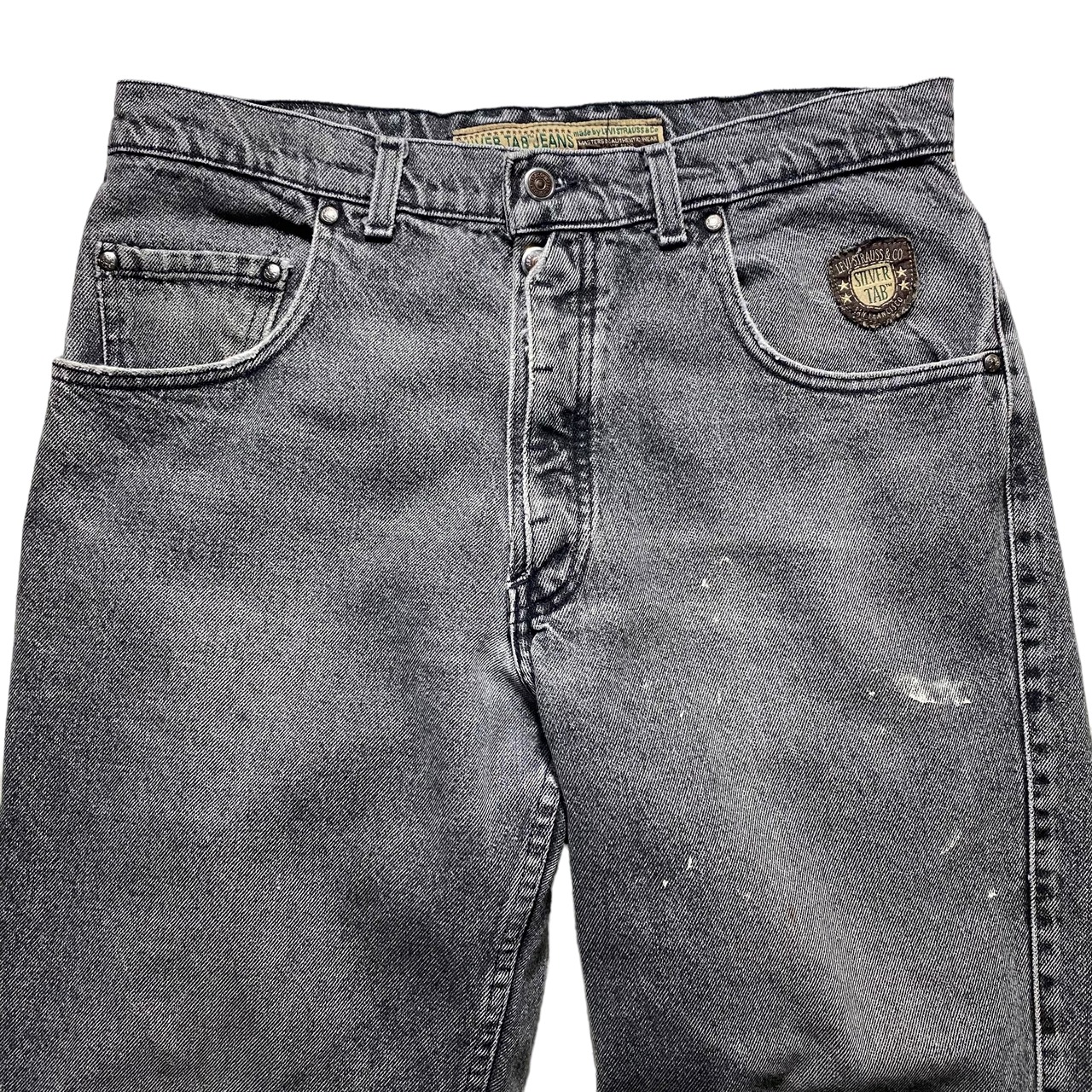 LEVI’S “SILVER TAB” fade black denim pants made in USA